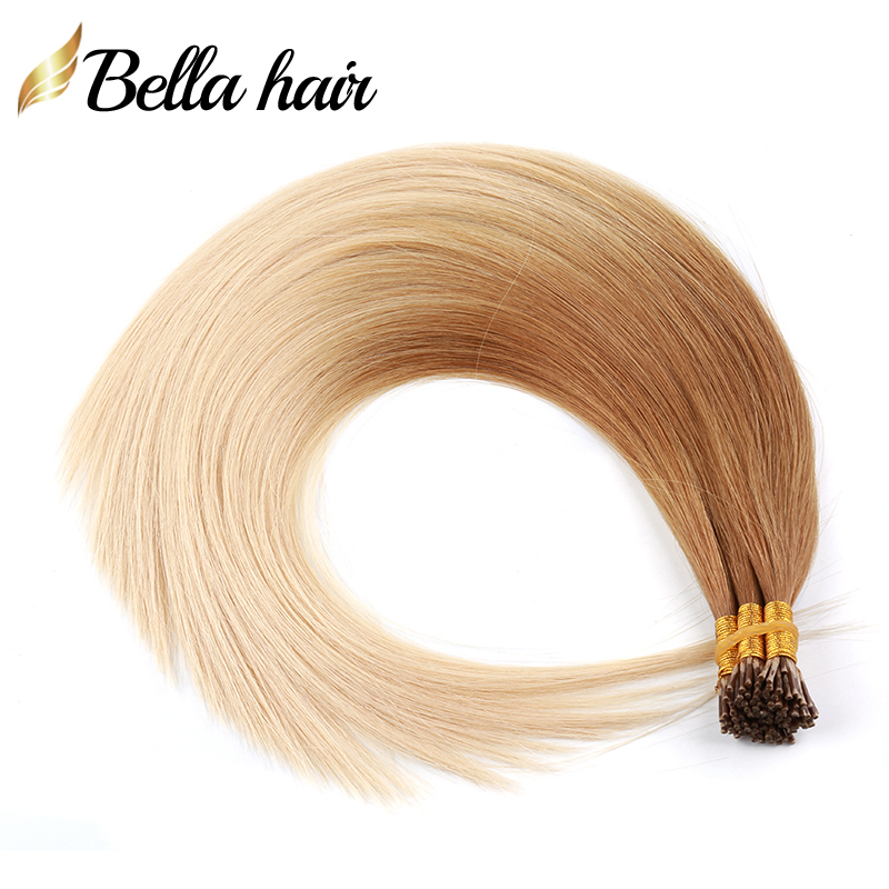 I Tip Human Hair Extensions Pre Bonded I-Tip Hair Extension Invisible Natural Black #1B #2 #4 #8 #18 #27 #30 #613 100g Quality Silky Straight 16-24inch 100 Strands 11A