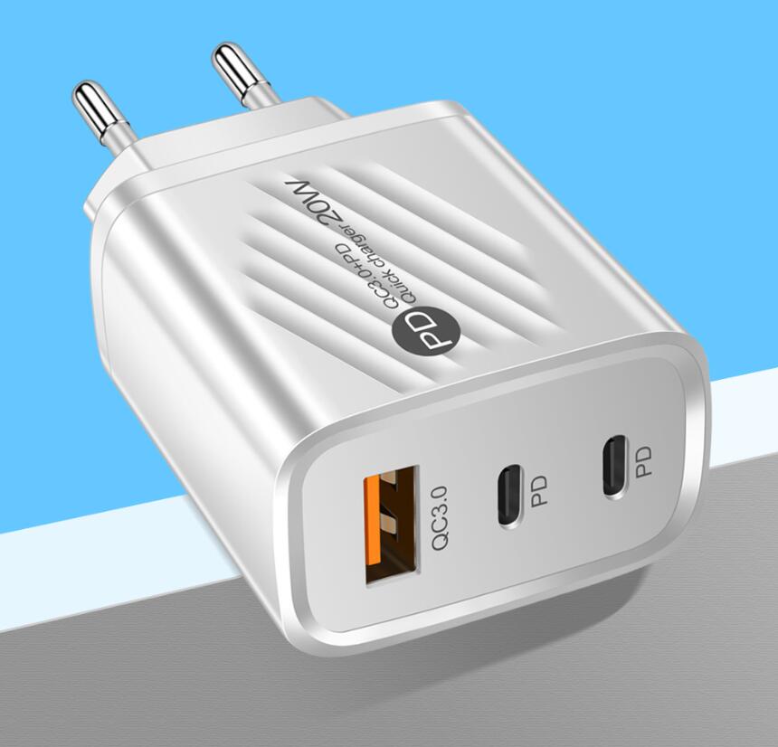 Chargeur rapide rapide Eu US 1 USB A Type c Ports USB-C Pd Portable 2.4A Chargeur mural Adaptateur secteur pour Iphone 8 11 12 Mini Pro max android phone pc