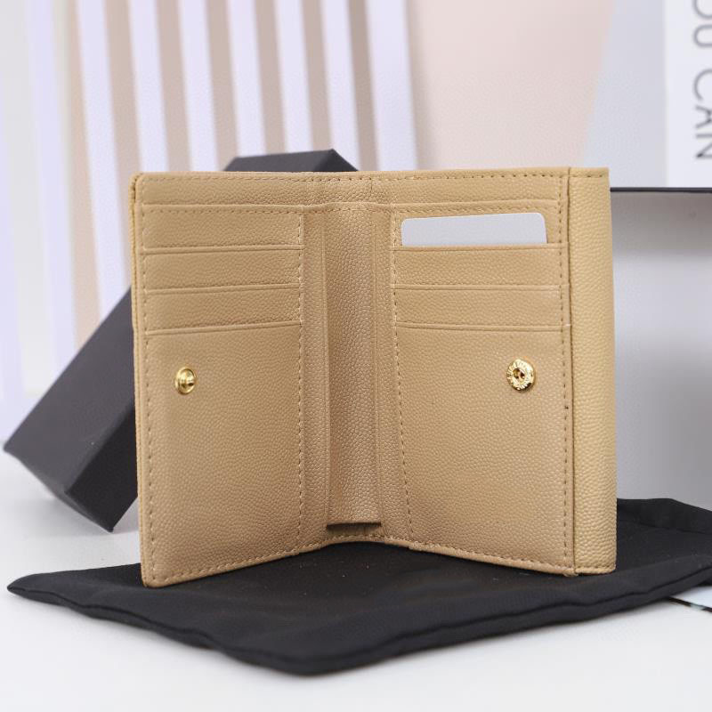 Mody damski prawdziwy projektanci zamka błyskawicy krótkie portfele męskie fold w ziarno de poudre skórzana karta kredytowa Holde2802