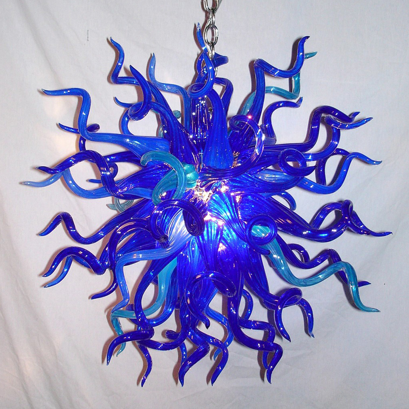 Klassieke blauwe balvorm hanglampen ce ul certificaat handgeblazen glas kroonluchter lichthangende armaturen luxe kunst plafondverlichting indoor decoratieve lr368