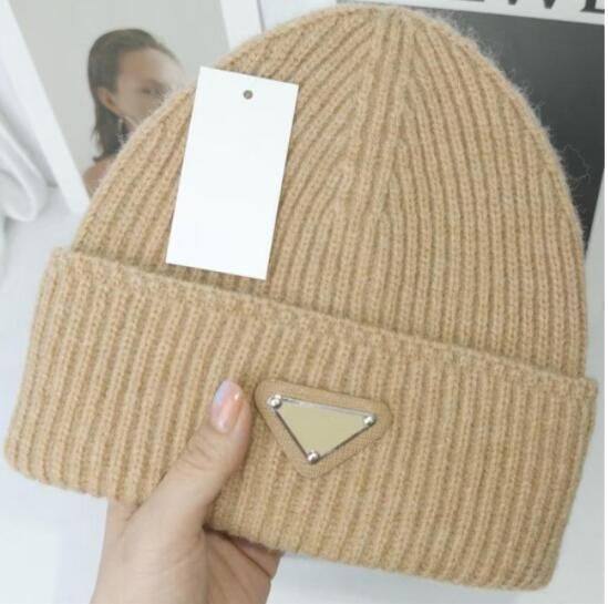 Gorro de punto de lana cálido de Color sólido para mujer, gorro con puños fluorescentes, gorros femeninos, gorro informal cálido, invierno y otoño