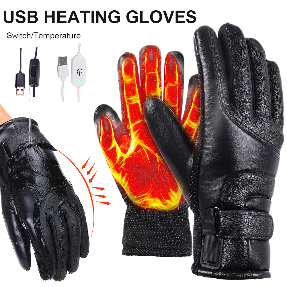 Cinque guanti guanti invernali riscaldati elettrici impermeabili touch screen USB alimentato uomini donne 221018