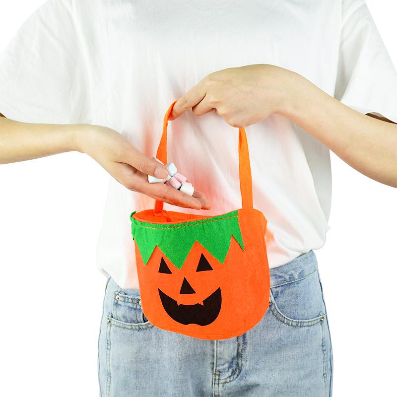 Halloween Loot Party Kids Pumpkin Trick Or Treat Tote Bags Candy Bag Halloween Candy Storage Bucket Portable Gift Basket