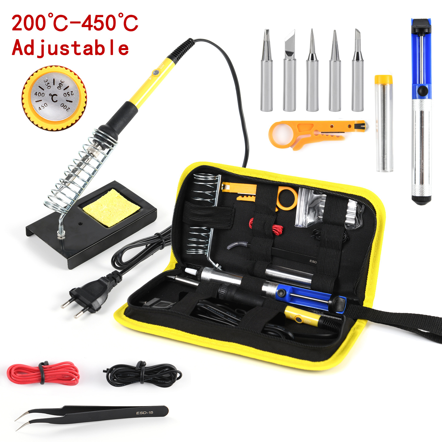 Adjustable temperature electric soldering iron welding tool kit British and American 908 60W Luotie iron frame