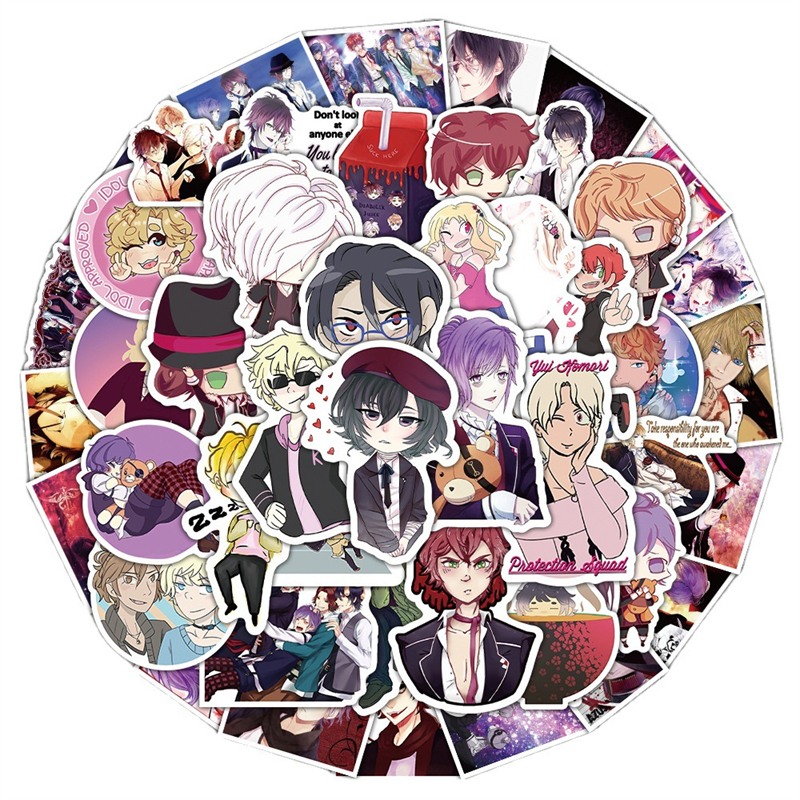 50 Stück Anime Diabolik Lovers Aufkleber Teufel Liebhaber Graffiti Kinder Spielzeug Skateboard Auto Motorrad Fahrrad Aufkleber Aufkleber Großhandel