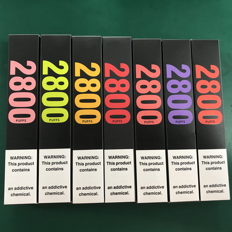 Новые наборы с гибкой пачками одноразовые наборы Vape Pen E Cigarette Комплекты 2% 5% 2800 Puffs 8 мл предварительно заполнены 28 -краз