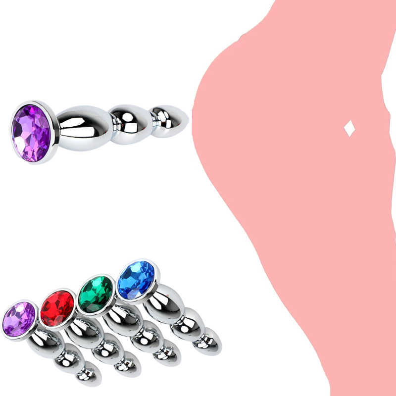 Articoli di bellezza i in acciaio inossidabile sexyy giocattoli plug anale lungo grande uomini coppie donne lesbiche buttplug perline ano massaggiatore sexy