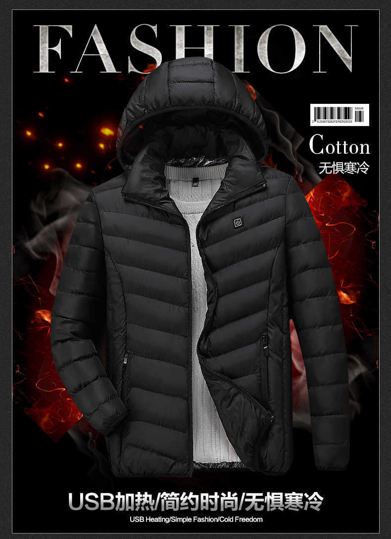 Men's Jackets Men's smart heating warm cotton clothing USB heating simple fashion without fear of cold G221013