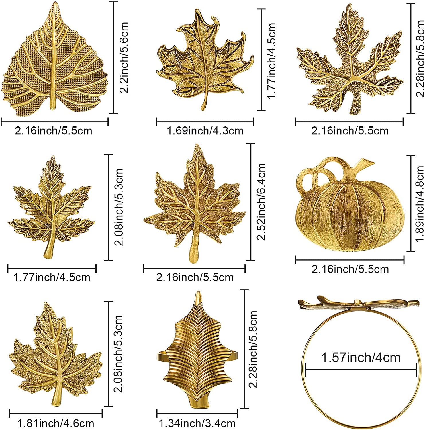 Portatovaglioli a forma di foglia d'autunno in lega d'epoca con fibbia porta zucca le forniture di nozze di Halloween le vacanze del Ringraziamento