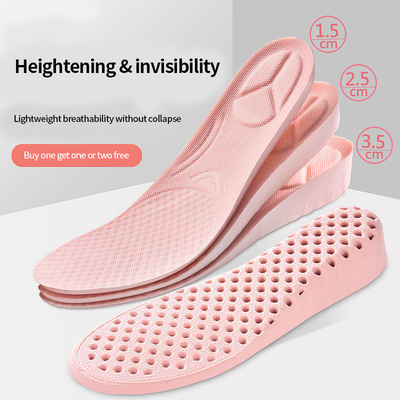 Semelles intérieures d'augmentation de hauteur ultra douces en PU invisibles avec inserts de course à pied confortables et respirants Hauteur 1,5-3,5 cm unisexe