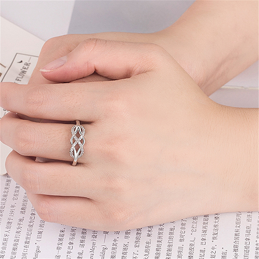 Kvinnor Rose Gold Infinite Love Ladies Ring Fashion Geometry Wedding Jewellery