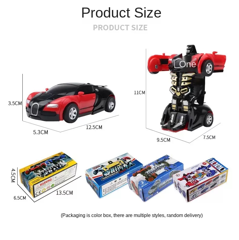 Deformation Billeksaker Automatisk Transform Robot Plastic Model Funny Diecasts Boys Fantastiska gåvor Kid Toy D9