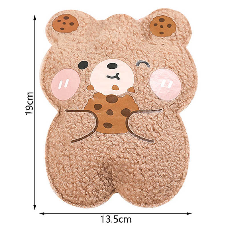 Decorative Objects Figurines Cartoon Plush Bear Hot Water Bottle Water Filling Teddy Velvet Small Portable Student Hand Warmer Cute Warm Water Bag Y2210