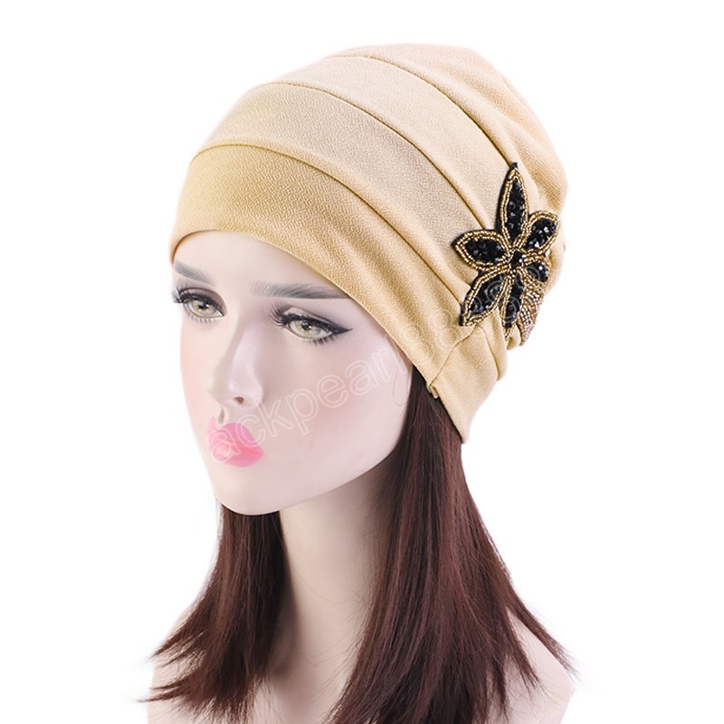 Мусульманские ювелирные ювелирные украшения Soild Color india Hat Beanie for Ladies Elastic Skullies Turban Chemi Cap мягкая головная одежда рака