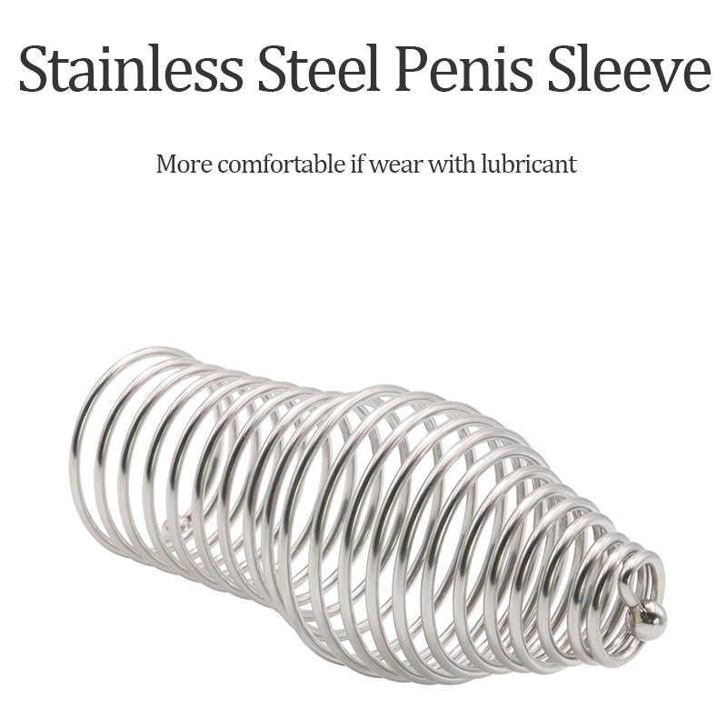 Itens de beleza Metal Thread Penis Ring Beads Estimulador de próstata Gaiola de pênis Anéis de bloqueio de sêmen Acessórios sensuais Brinquedo erótico para homens Gay castidade