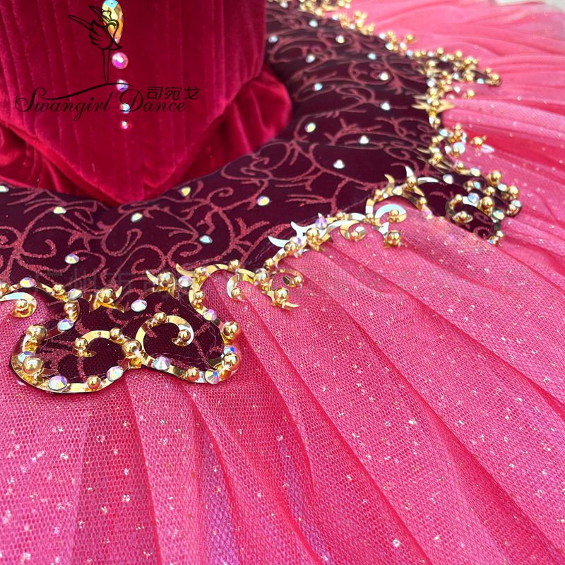 Vuxen Red La Esmeralda Paquita Variation Professional Ballet Tutu Costumes BT4171
