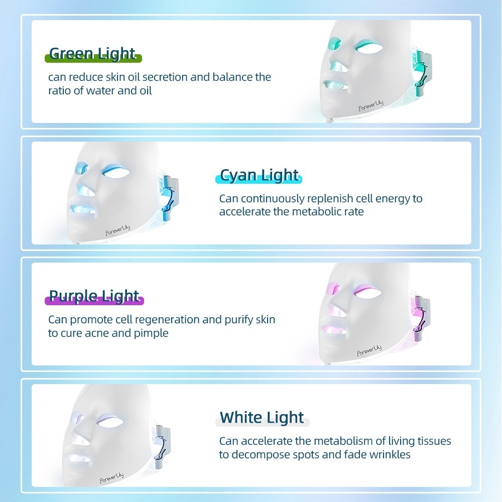 Face Care Devices Foreverlily Minimalism Led Mask Pon Therapy Antiacne Wrinkle Removal Skin Herjuvenation Face Skin Care T4367515