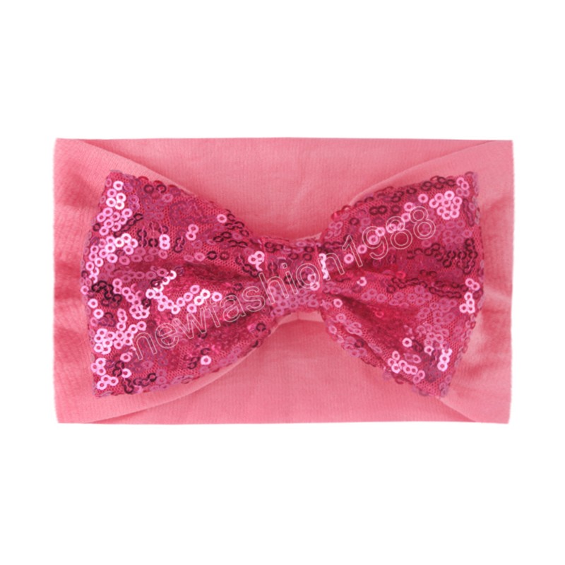 11 CM Glitter Paillettes Arcs Infantile Bandeau De Mode À La Main Bowknot Nylon Large Bandeau Bébé Filles Cheveux Accessoires Cadeau De Vacances