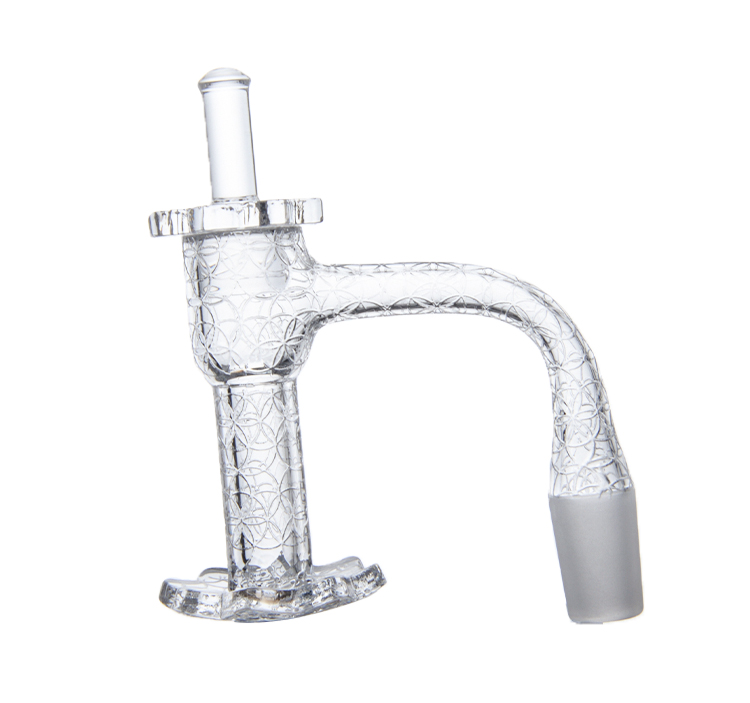 Gros Quartz Banger sans couture soudure complète sablé fumer Banger bord biseauté Bangers 10mm 14mm mâle joint Terp Slurper ensemble avec capuchon