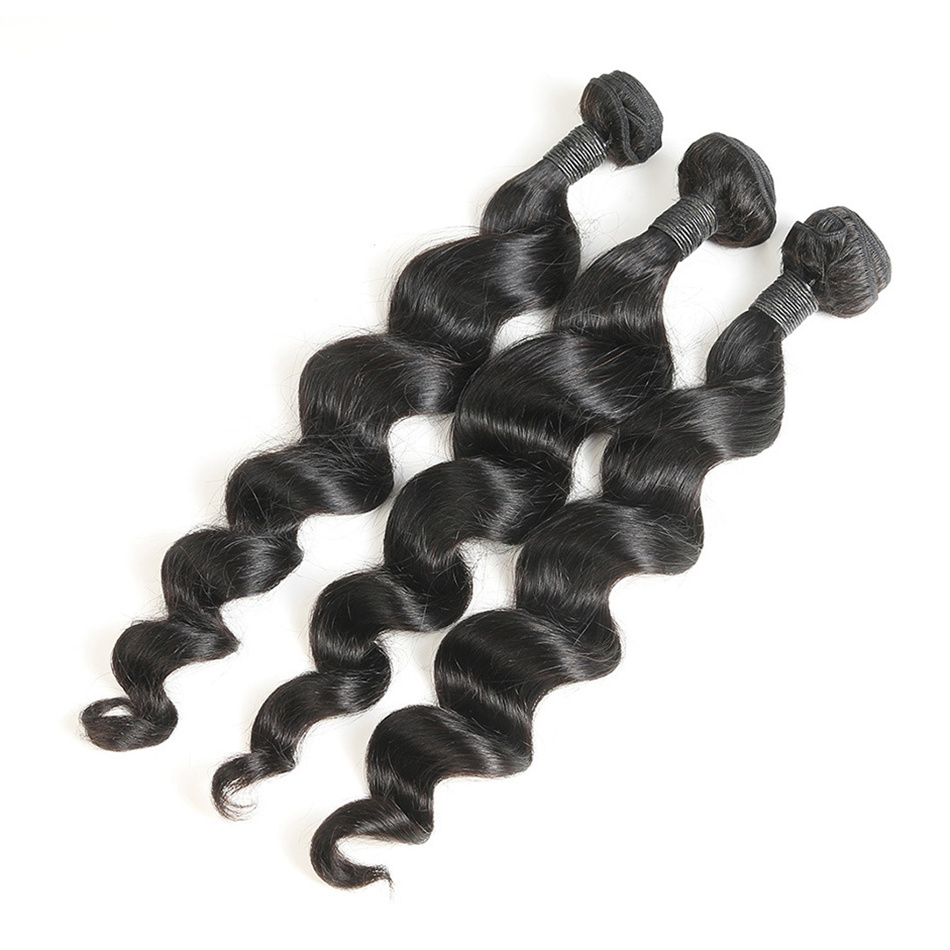 9a Mongolian Remy Human Hair Weaves 3 Bunds Loose Wave Natural Color Hair Extensions for Women