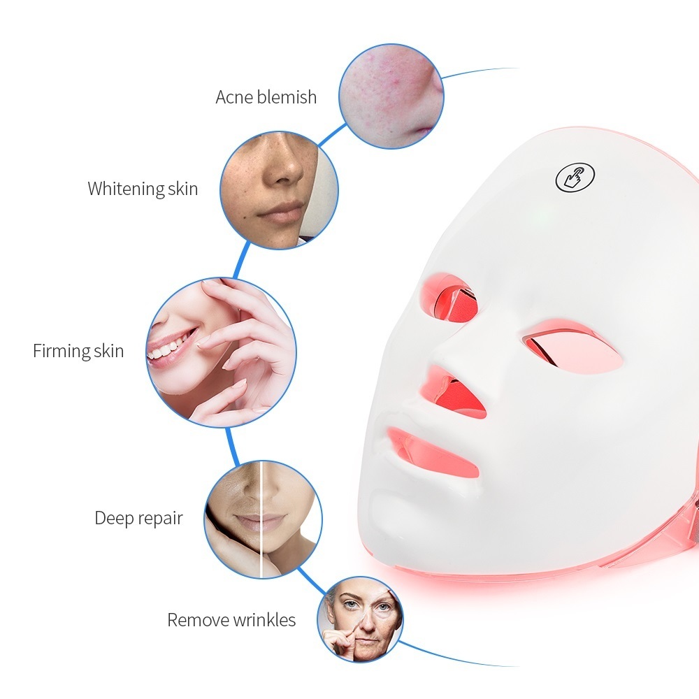 Dispositivos de cuidados faciais Led Máscaras faciais Light Therapy Pon Red Light Therapy radiofrequência Máscara de rejuvenescimento da pele Cuidados faciais USB Charge 221017