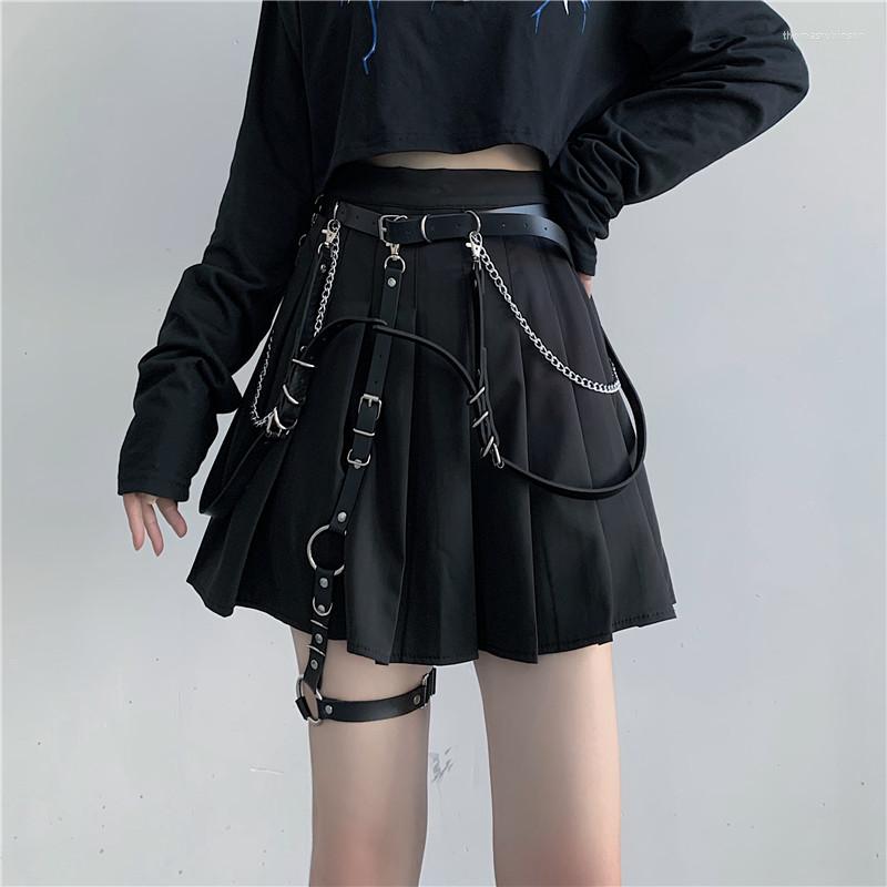 Ceintures goth punk noire cour ceinture femme harajuku mode tech towear corset cestband pu cuir coeur vintage body sangle harnais274u