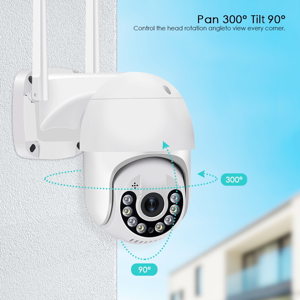 Câmeras de cúpula câmeras de 5mp câmera IP PTZ Câmera de segurança ao ar livre Wi -Fi Human Detect Rastreamento automático Câmeras de vigilância de zoom digital 5x CCTV ICSEE 221025