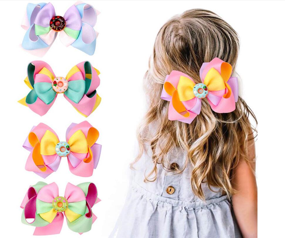 Barretes de arco de chicas para cabello múltiples con accesorios de pastel de dibujos animados joyas para niños