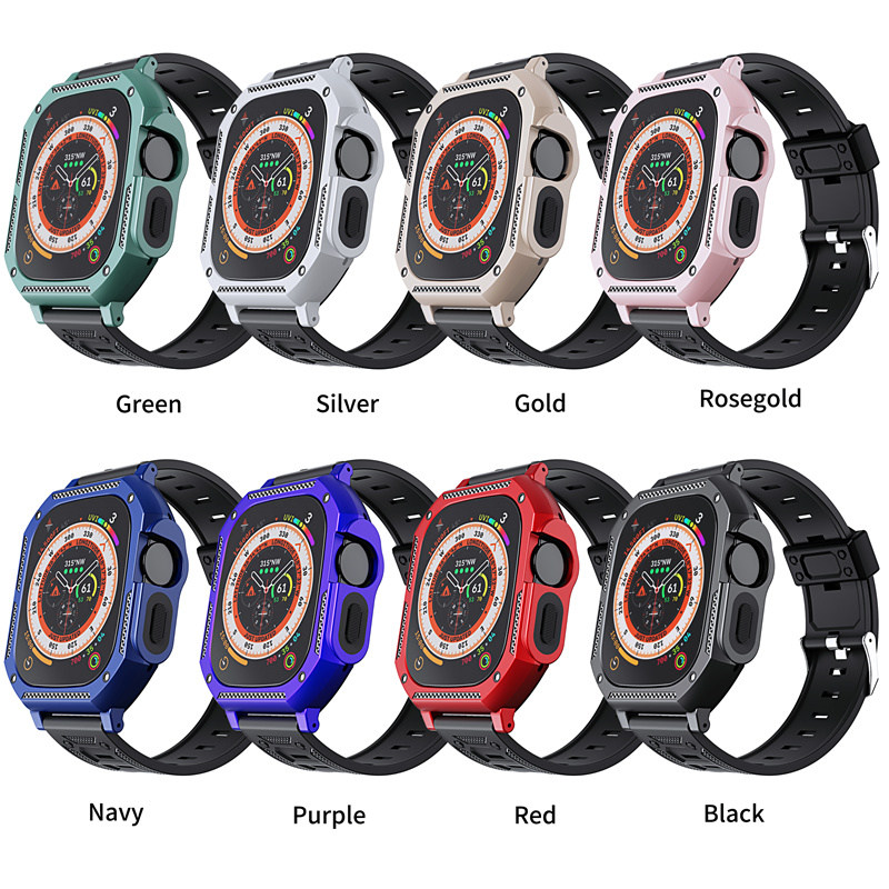 Voor Apple Watch Series 8 7 6 5 4 3 SE Ultra Armor Protective Case Band Riem Cover Iwatch 45mm 49mm