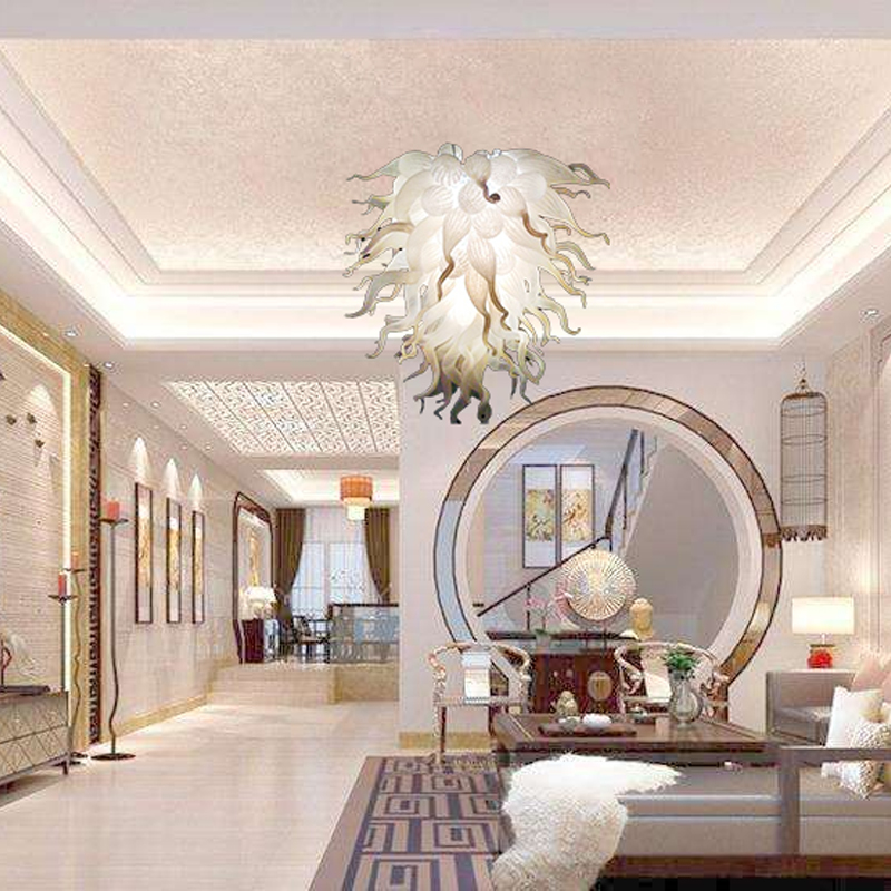 Романтические белые лампы вручную изготовленную стеклянную люстра Light Dale Chihuly Style Art люстры висят новинка мебель для отеля Lobby Villa Loft Lr358