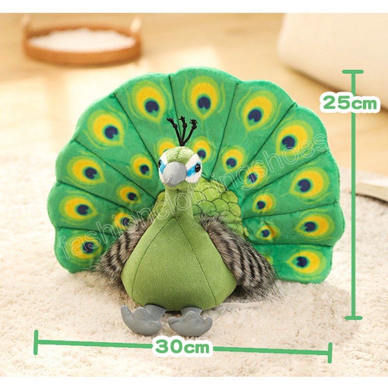 25x30CM lindo simulación pavo real juguetes de peluche muñecas Kawaii relleno suave Animal Peahen juguete encantador hogar cumpleaños decoración regalos