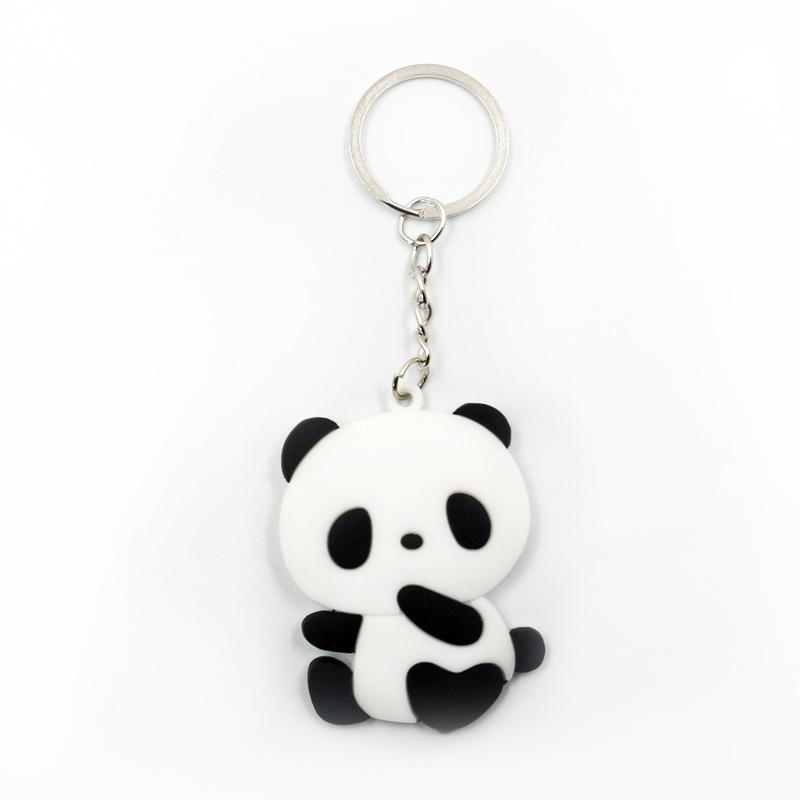 8 Stile Cartoon Panda Schlüsselanhänger Anhänger Auto Schlüsselanhänger PVC Schlüsselanhänger Schlüsselanhänger Modeaccessoires