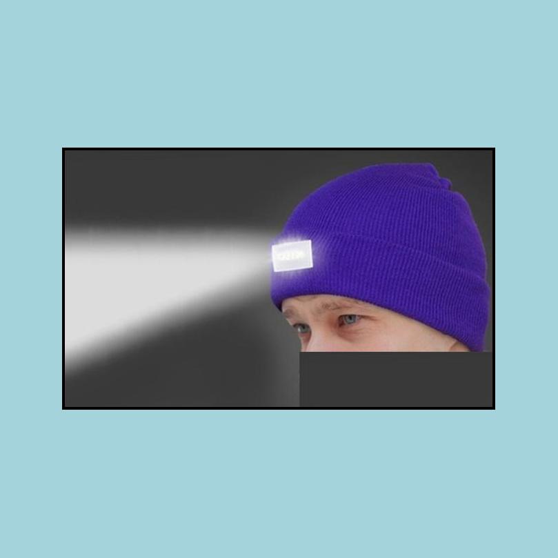 Beanie Skull Caps 5 Led Beanies koplamp Winterhanden unisex verlichte nok hoed power kous cap 10stcs drop levering 2022 fashi2761