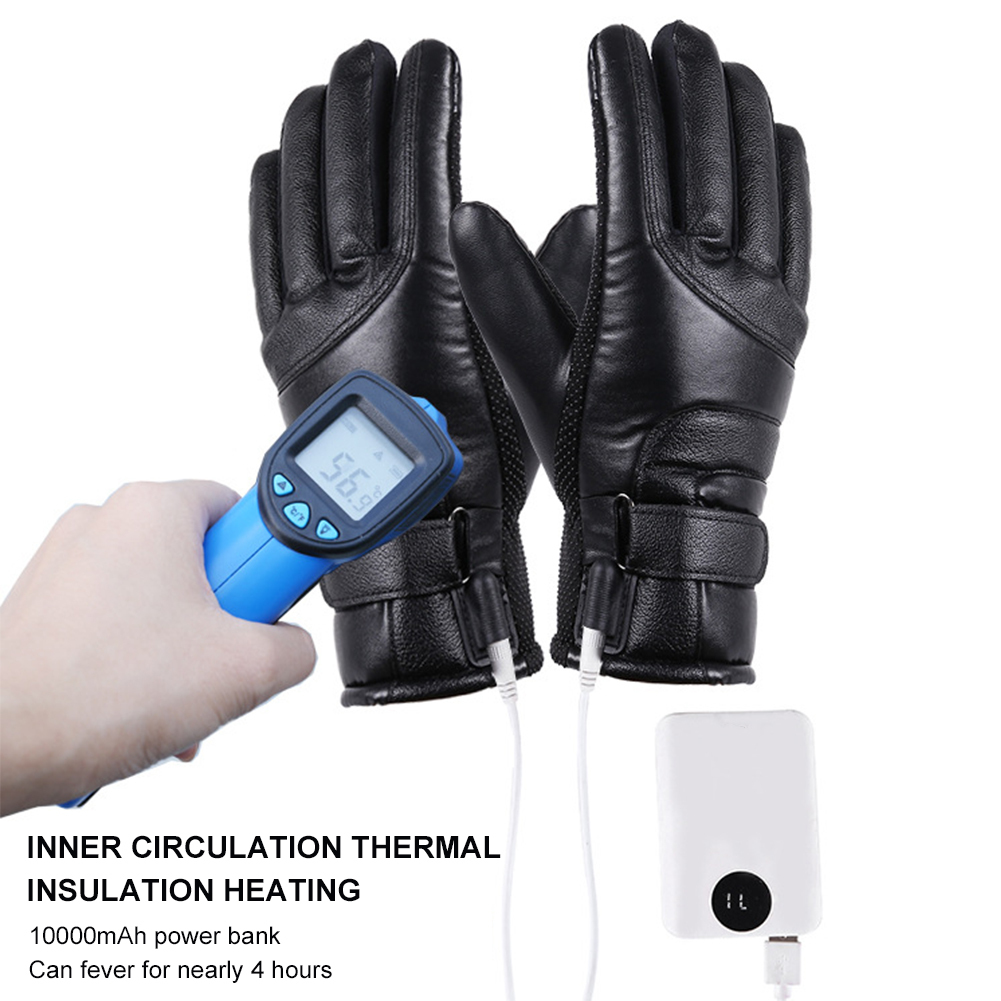 Five Fingers Gloves Winter Heated Electric Waterproof Windproof Touch Screen USB Powered for Men Women 2210183247407
