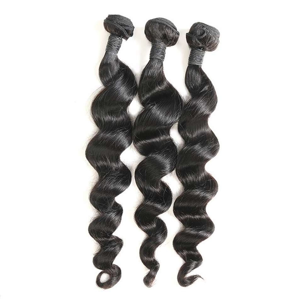 9a Mongolian Remy Human Hair Weaves 3 Bunds Loose Wave Natural Color Hair Extensions for Women