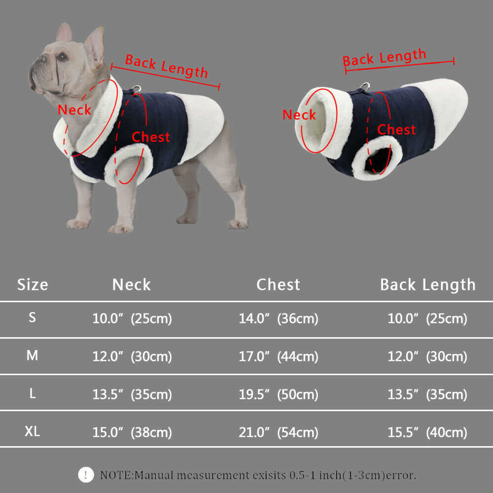 Abbigliamento cani Giacca cani Bulldog francese Vestiti Inverno Caldo pile Cucciolo Giacca cani con anello di piombo cani di piccola taglia Gilet Chihuahua T221018