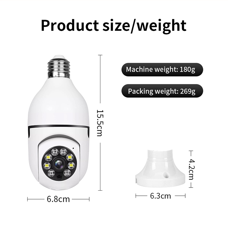 A6 E27 Bulb Surveillance Camera 200W HD 1080P Night Vision Motion Detectie Outdoor Indoor Network Security Monitor Camera's