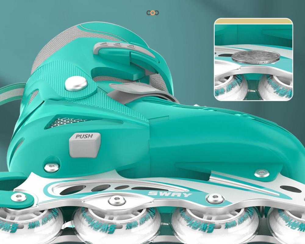 Ice Skates Sneakers Rollers Woemn Kids Justerbar utomhusbörjare Inline Skatingskor Godkvalitet Aluminiumlegering Abec-7 4 Wheels L221014