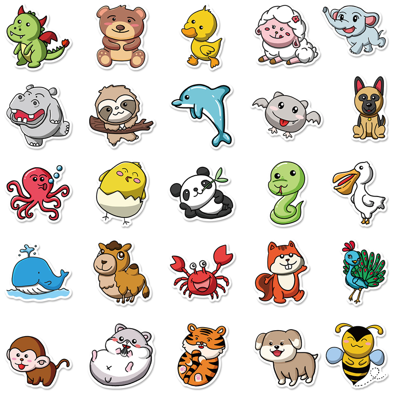 Cute Animal Stickers for Kids Teens Vinyl Waterproof Sticker for Laptop Bumper Skateboard Water Bottles Computer Phone BP539