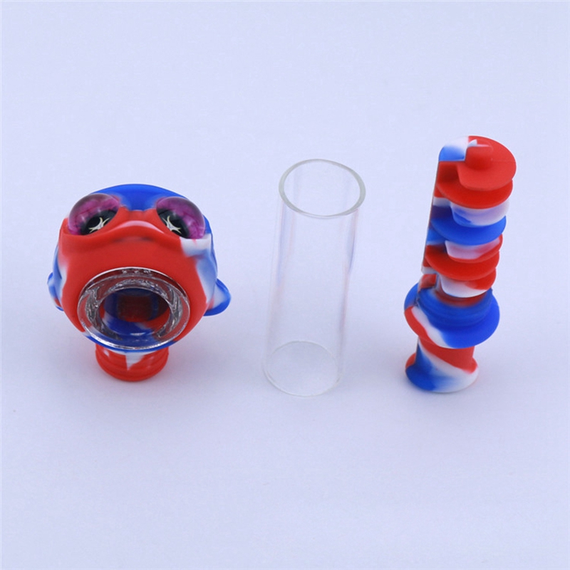 ￚltimos tubos coloridos de filtro em espiral de silicone port￡til espesso de vidro espesso remov￭vel para ervas secas tocco colher tigela inovadora design fumando cigarro dhl