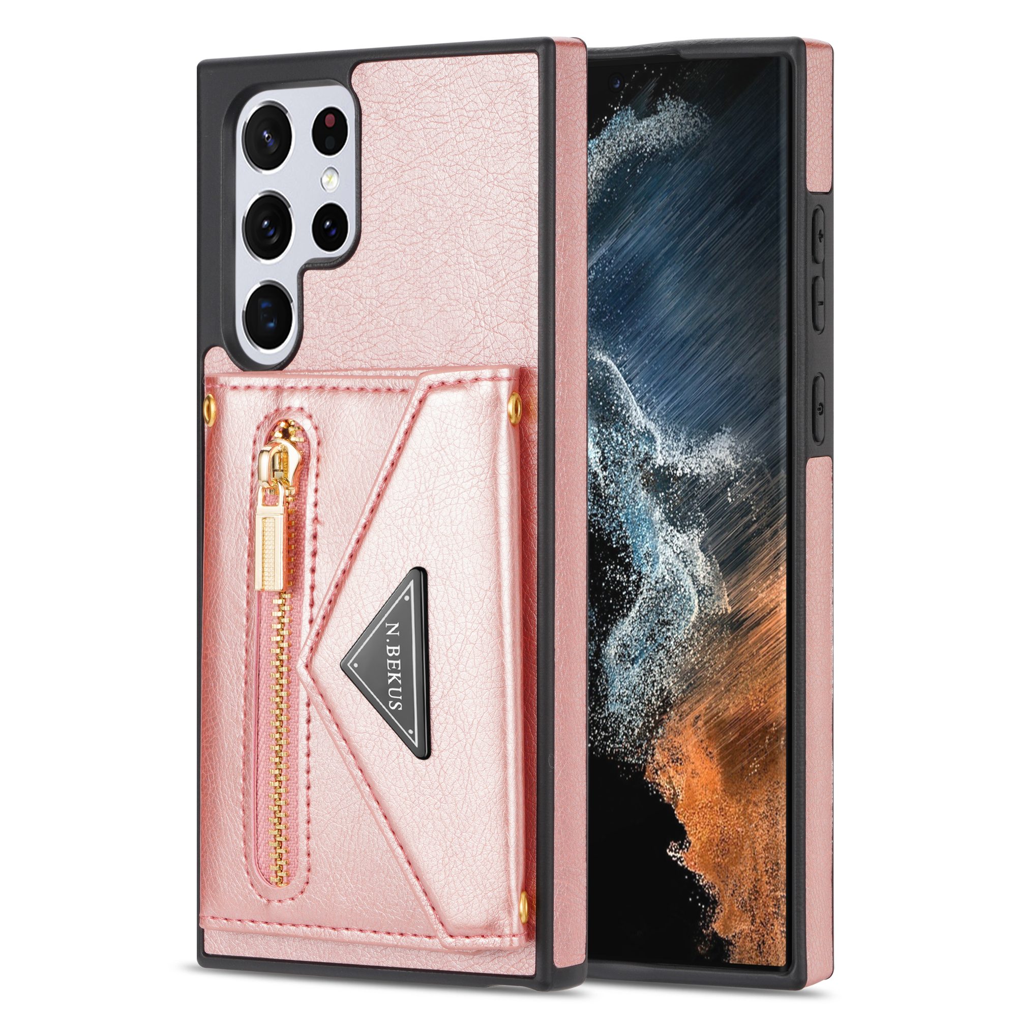 Mode -telefoonhoesjes voor Samsung A35 A55 S24 S23 S22 A14 A34 A54 4G 5G Ultra Plus Back Leather Case Zipper Multi Card Skin Sensation