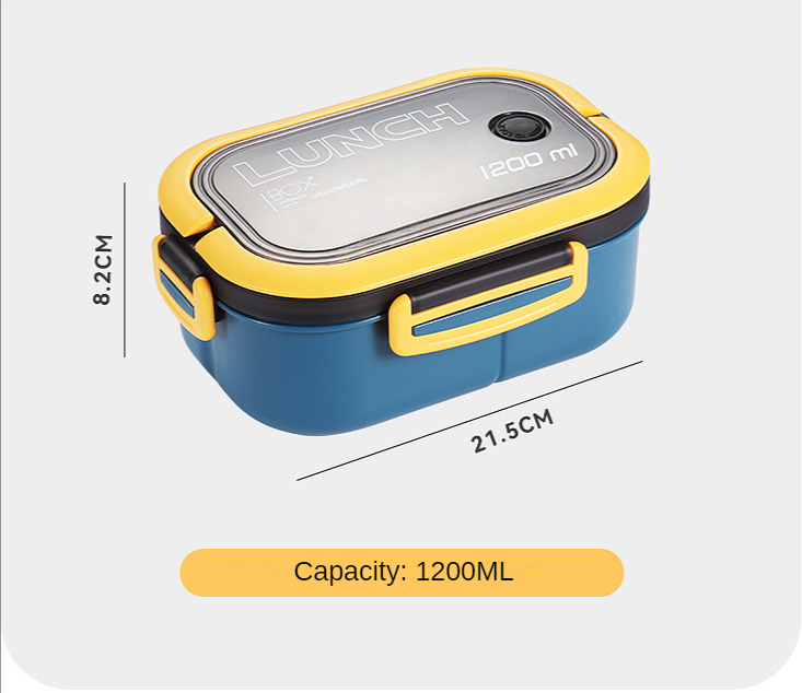 Lunhana portátil Hermetic Box 2 Camadas Grid Crianças Estudante Bento Caixa com MicrowAvable à prova de vazamento Prevenção da escola de odor WLL1753