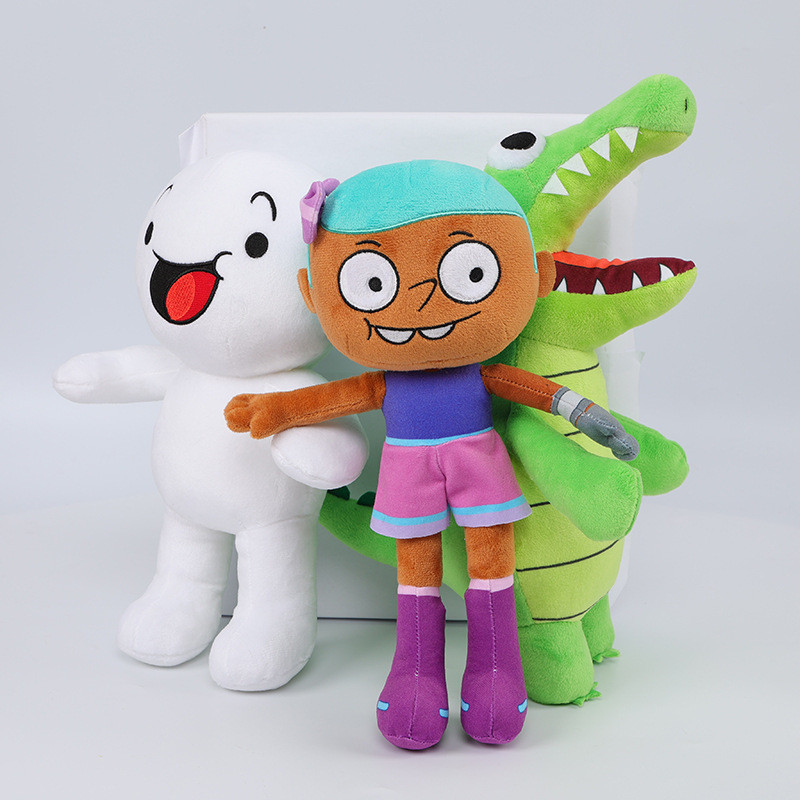 Dessin animé Oddballs poupées en peluche mignon grand blanc petite fille Crocodile en peluche poupée jouet doux Animal en peluche cadeau de noël