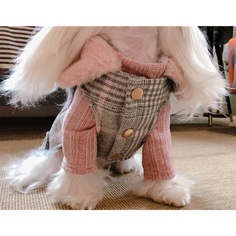 Собачья одежда Утолщение теплое собачья одежда для животных одежды для зимнего щенка для кошачьего собачьего платья
