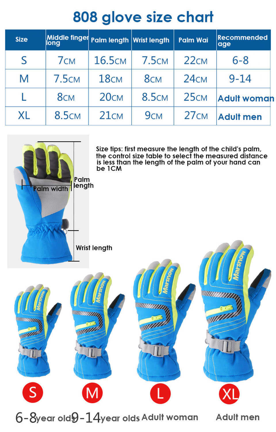 Gants de Ski Marsnow hiver professionnel filles garçons adulte imperméable chaud S M L XL coupe-vent ing Snowboard L221017