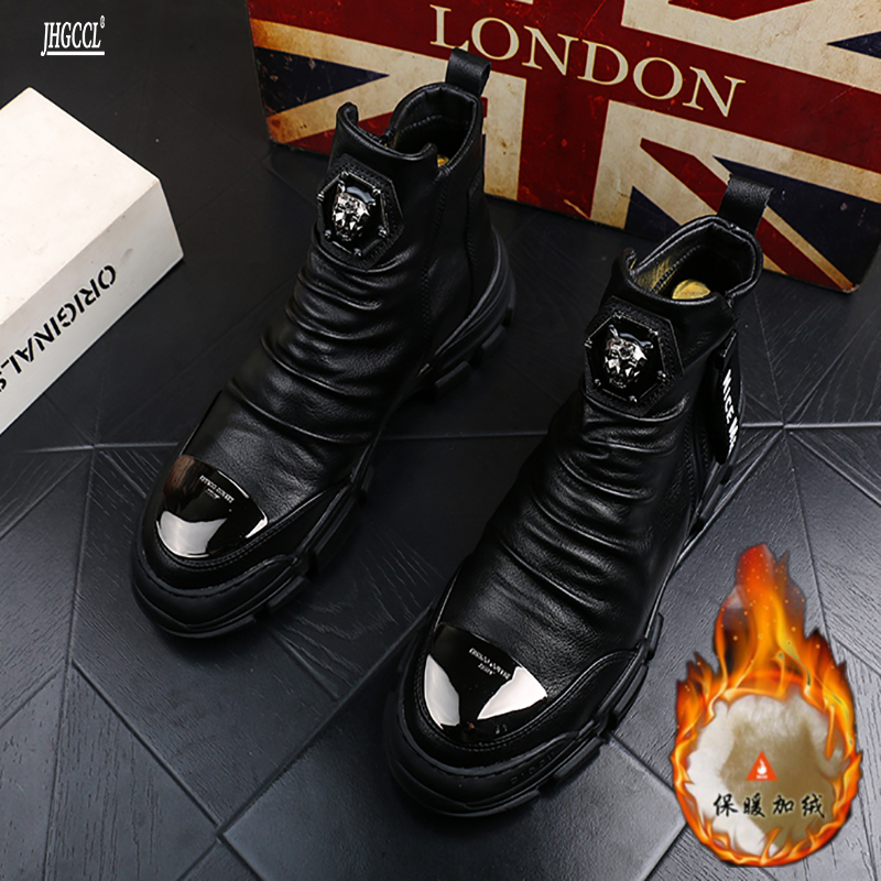Nouvelles bottes chaussures plates décontractées Makasin hommes haut Rock Hip Hop mélange de couleurs pour hommes b5