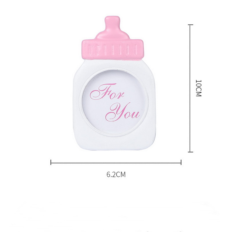 50st Baby Girl Shower Favors Classic Pink Baby Bottle Picture Frames Birthday Party Decorative Place Card Holder