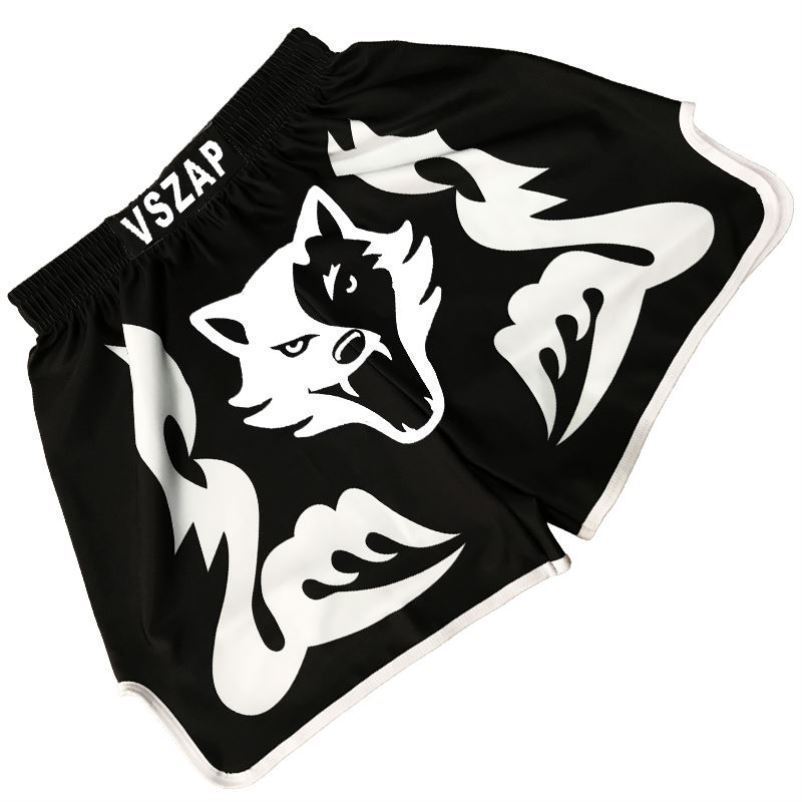 Short de boxe au feu, pantalon brodé MMA Muay Thai pour jeux de Combat, ensemble 221025265U