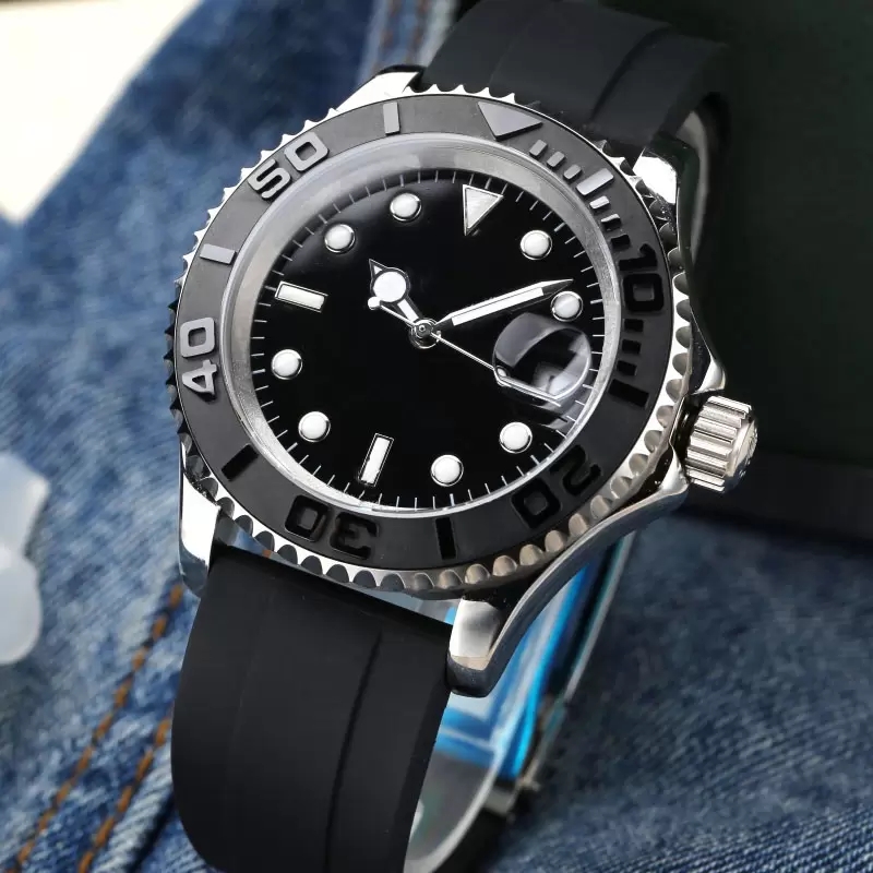 Men's Watch 40mm Black Dial Master Automatic Mechanical Watches Sapphire Glass Classic Folding Strap Super Luminous Water Res263U