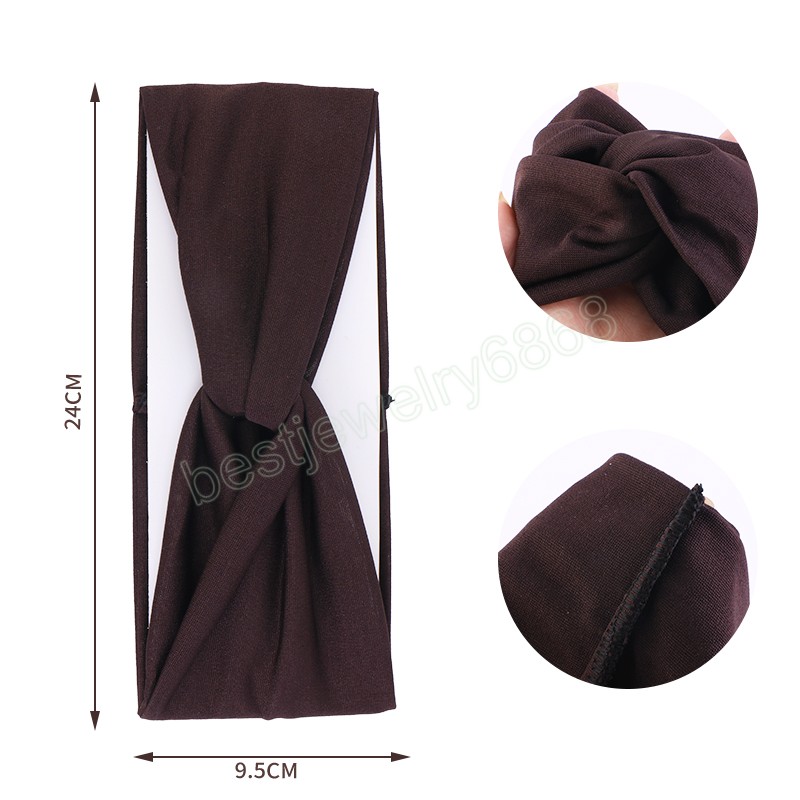 عقال لعقدة النساء الصليب العادي ألوان اليوغا الرياضة تويست مرنة Turban Grip Estrit